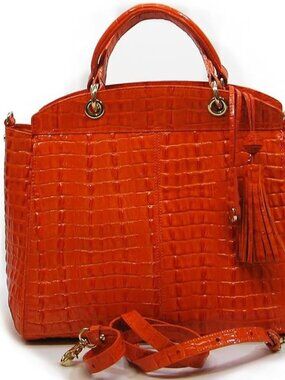 AUTHENTIC BRAHMIN CONVERTIBLE SLOANE BUSINESS SATCHEL TOTE (Persimmon Strada